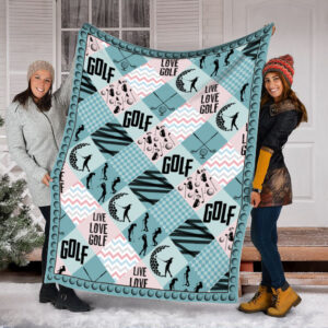 Golf Pattern Cross X Fleece Throw Blanket…