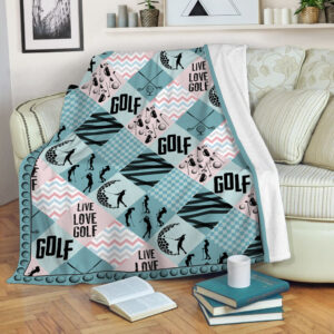 Golf Pattern Cross X Fleece Throw Blanket - Throw Blankets For Couch - Soft And Cozy Blanket