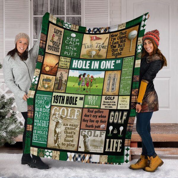 Golf Pattern Fleece Throw Blanket – Throw Blankets For Couch – Soft And Cozy Blanket