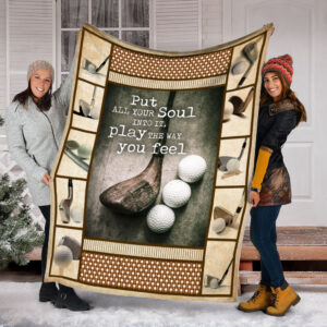 Golf Play The Way You Feel Fleece Throw Blanket - Throw Blankets For Couch - Soft And Cozy Blanket