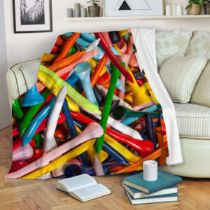 Golf Tees Color Fleece Throw Blanket - Throw Blankets For Couch - Soft And Cozy Blanket