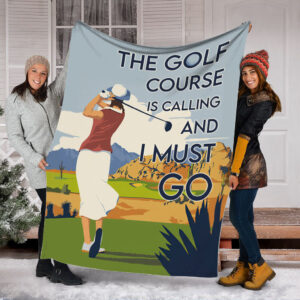 Golf The Golf Course Is Calling Fleece Throw Blanket – Throw Blankets For Couch – Soft And Cozy Blanket