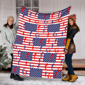 Golf Usa Flag Pattern Fleece Throw Blanket – Throw Blankets For Couch – Soft And Cozy Blanket
