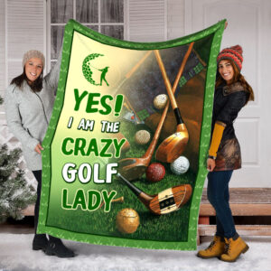 Golf Yes I Am The Crazy Fleece Throw Blanket - Throw Blankets For Couch - Soft And Cozy Blanket
