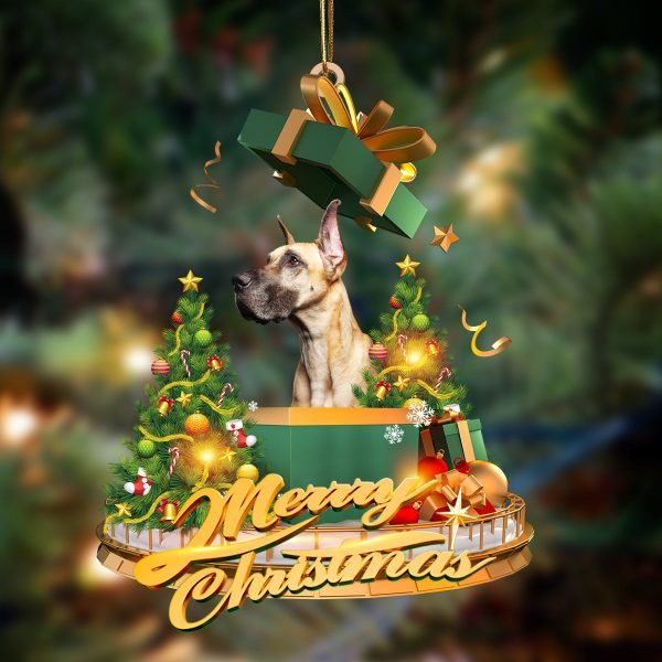 Great Dane-Christmas Gifts&Dogs Hanging Christmas Plastic Hanging Ornament – Dog Memorial Gift