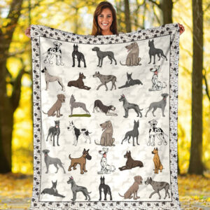 Great Dane Fleece Throw Blanket - Pendleton Sherpa Fleece Blanket - Gifts For Dog Lover