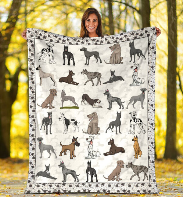 Great Dane Fleece Throw Blanket – Pendleton Sherpa Fleece Blanket – Gifts For Dog Lover