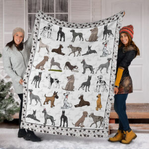 Great Dane Fleece Throw Blanket - Pendleton Sherpa Fleece Blanket - Gifts For Dog Lover