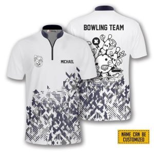 Grey Abstract Bowling Personalized Names And Team…