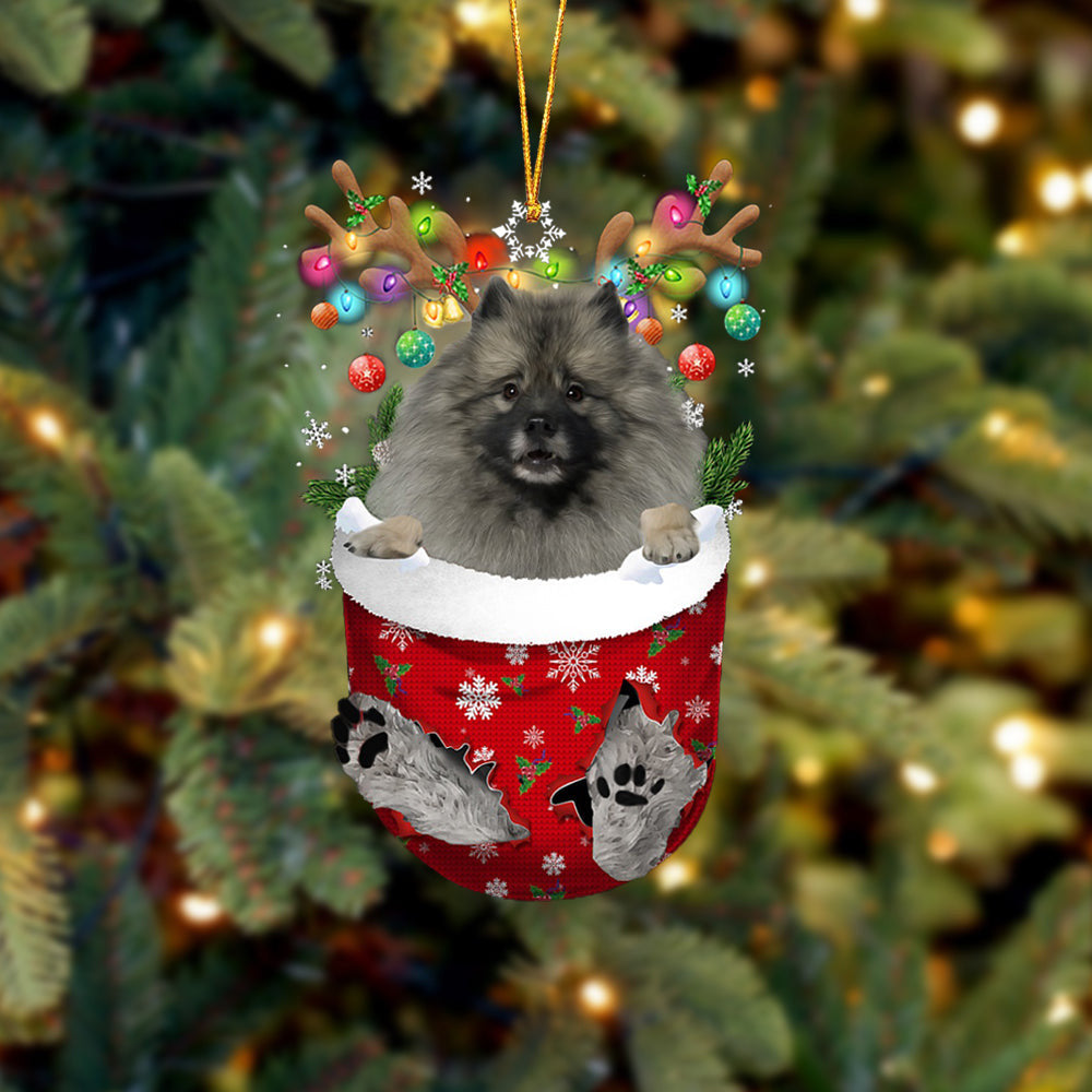 Grey Keeshond In Snow Pocket Christmas Ornament – Gifts For Pet Lovers – Flat Acrylic Dog Ornament Grey Keeshond In Snow Pocket Christmas Ornament – Gifts For Pet Lovers – Flat Acrylic Dog Ornament