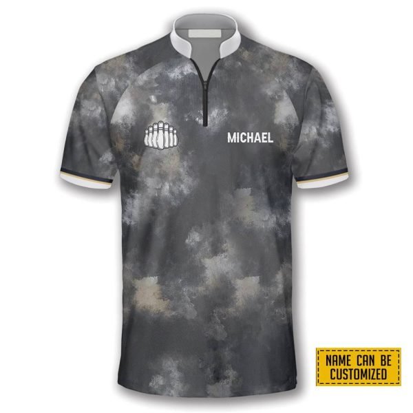 Grey Tie Dye Bowling Personalized Names And Team Jersey Shirt – Gift For Bowling Enthusiasts