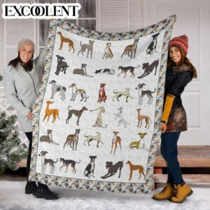 Greyhound Fleece Throw Blanket - Pendleton Sherpa Fleece Blanket - Gifts For Dog Lover