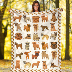 Griffon Bruxellois Fleece Throw Blanket - Pendleton Sherpa Fleece Blanket - Gifts For Dog Lover