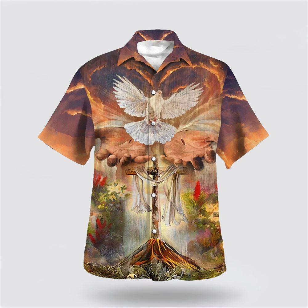 Hand Of God Holy Dove Cross Hawaiian Shirts – Gifts For Christians Hand Of God Holy Dove Cross Hawaiian Shirts – Gifts For Christians