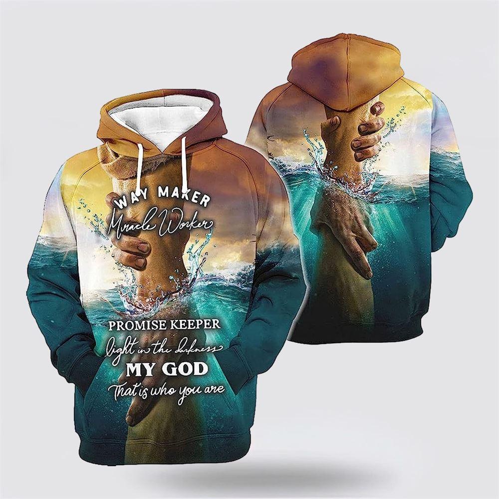 Hand Of God Way Marker All Over Print 3D Hoodie – Gifts For Christians