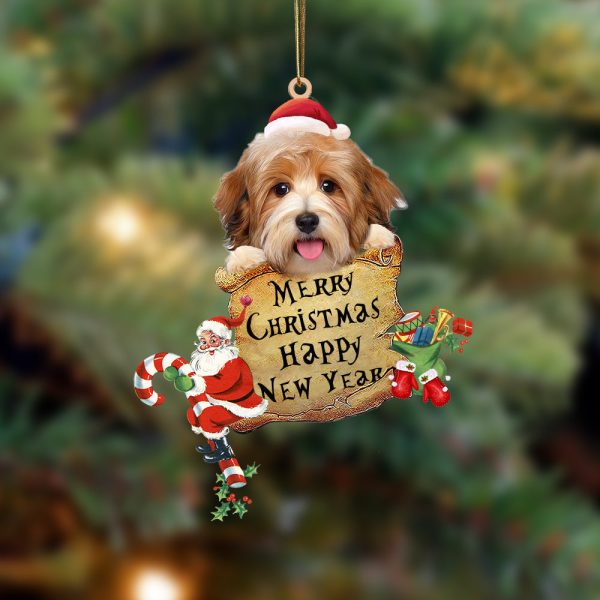 Havanese-Christams & New Year Two Sided Christmas Plastic Hanging Ornament – Dog Memorial Gift