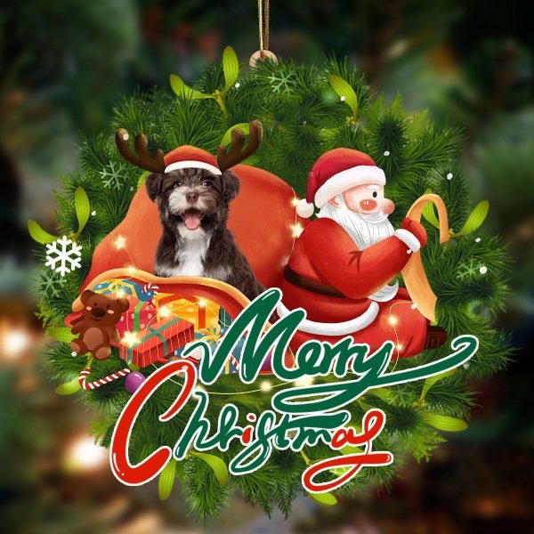 Havanese-Santa & Dog Hanging Christmas Plastic Hanging Ornament – Christmas Decor