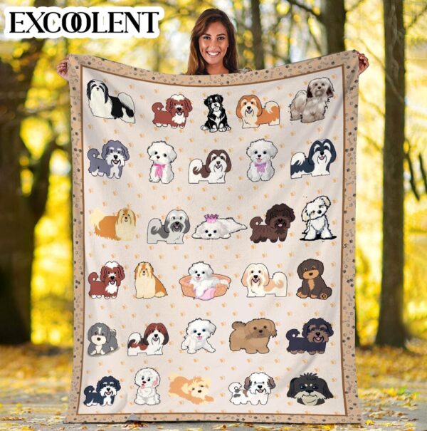 Havanese Fleece Throw Blanket – Pendleton Sherpa Fleece Blanket – Gifts For Dog Lover