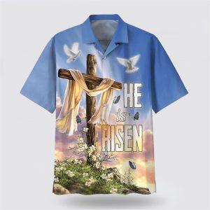 He Is Risen Dove Cross Flower Hawaiian…
