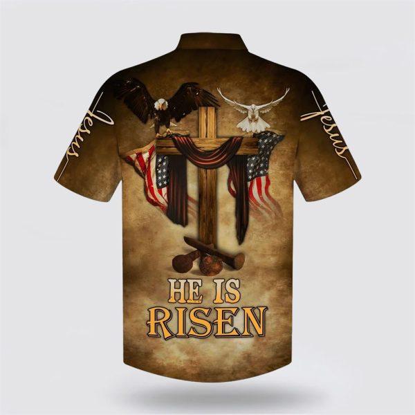 He Is Risen Eagle Cross Hawaiian Shirts – Gifts For Christians