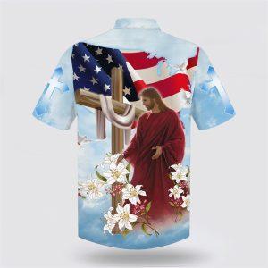 He Is Risen Jesus Cross With Lilies Hawaiian Shirt Gifts For Christians 2 pgxhcx.jpg