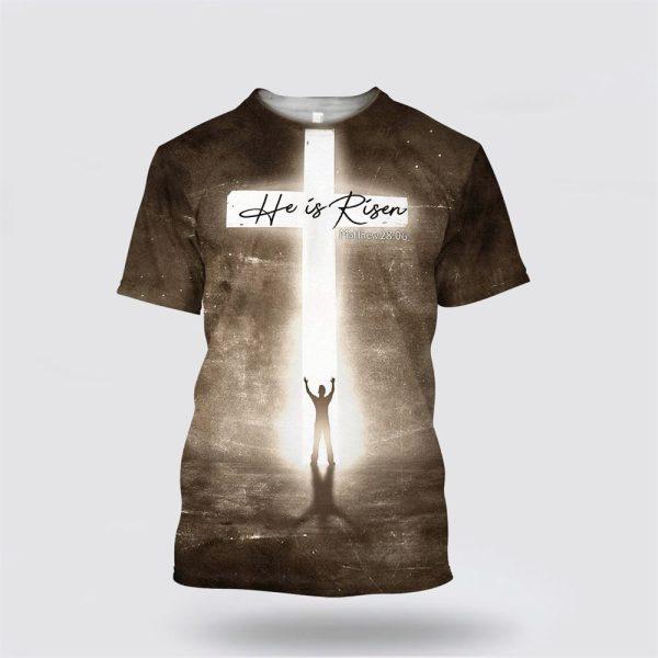 He Is Risen Jesus Vintage All Over Print 3D T Shirt – Gifts For Jesus Lovers
