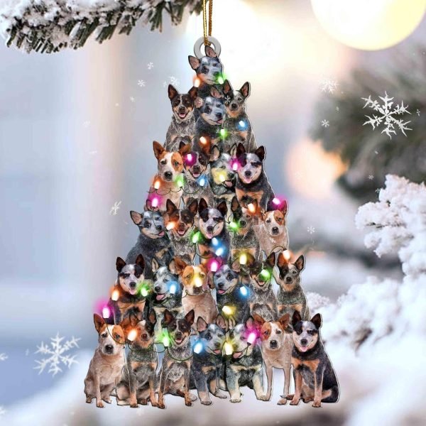 Heeler Lovely Tree Gift For Heeler Lover Gift For Dog Lover Christmas Plastic Hanging Ornament