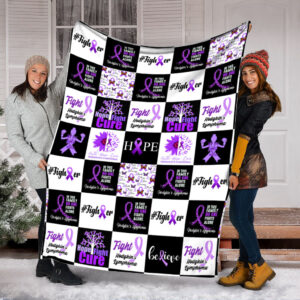 Hodgkin’s Lymphoma Pattern Caro Fleece Throw Blanket - Sherpa Fleece Blanket - Weighted Blanket To Sleep