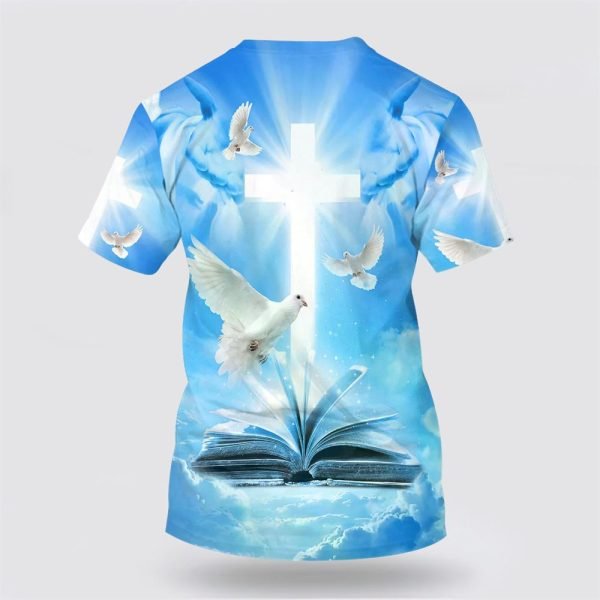 Holy Spirit Dove Cross All Over Print 3D T Shirt – Gifts For Christians