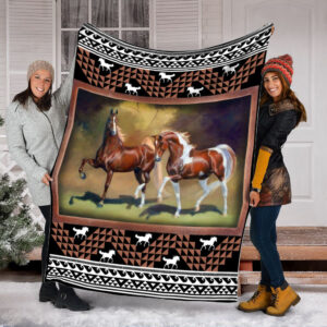 Horse Tribal Natural Pictures Fleece Throw Blanket - Throw Blankets For Couch - Best Blanket For All Seasons