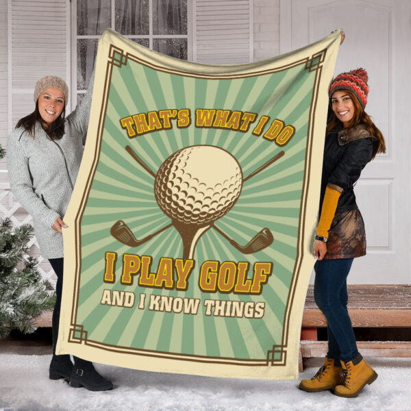 I Play Golf Fleece Throw Blanket – Throw Blankets For Couch – Soft And Cozy Blanket