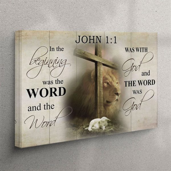 In The Beginning Was The Word John 11 Bible Verse Canvas Wall Art – Christian Wall Art Canvas