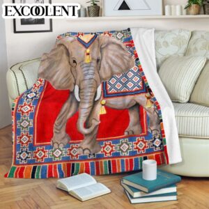 Indian Elephants Fleece Throw Blanket – Weighted…