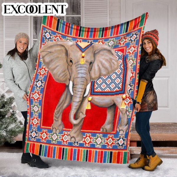 Indian Elephants Fleece Throw Blanket – Weighted Blanket To Sleep – Best Gifts For Family