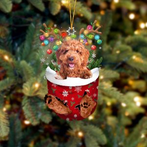 Irish Doodle In Snow Pocket Christmas Ornament…