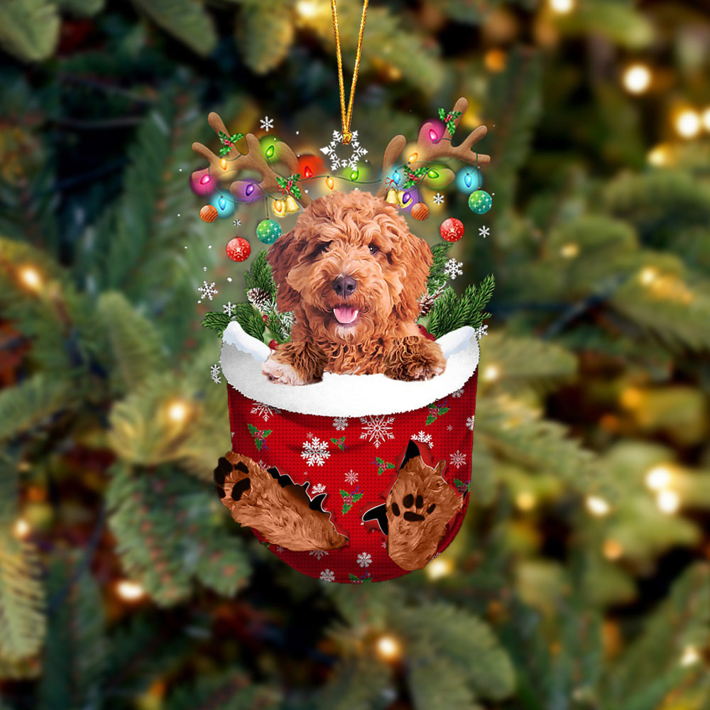 Irish Doodle In Snow Pocket Christmas Ornament – Flat Acrylic Dog Ornament – Funny Ornament Irish Doodle In Snow Pocket Christmas Ornament – Flat Acrylic Dog Ornament – Funny Ornament