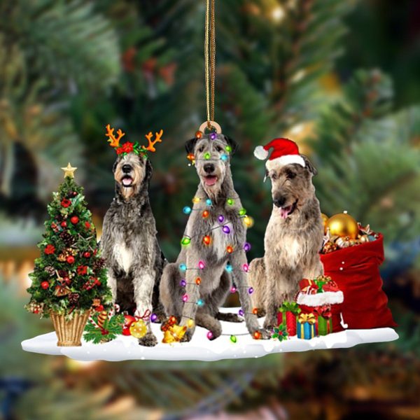 Irish Wolfhound-Christmas Dog Friends Hanging Christmas Plastic Hanging Ornament
