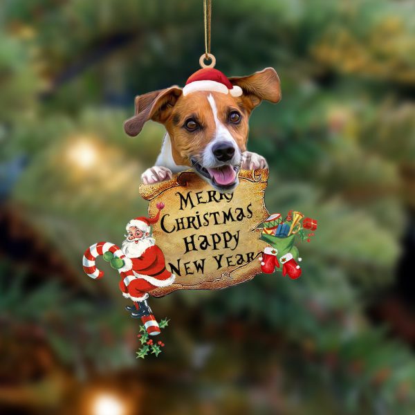 Jack Russell Terrier-Christams & New Year Two Sided Christmas Plastic Hanging Ornament