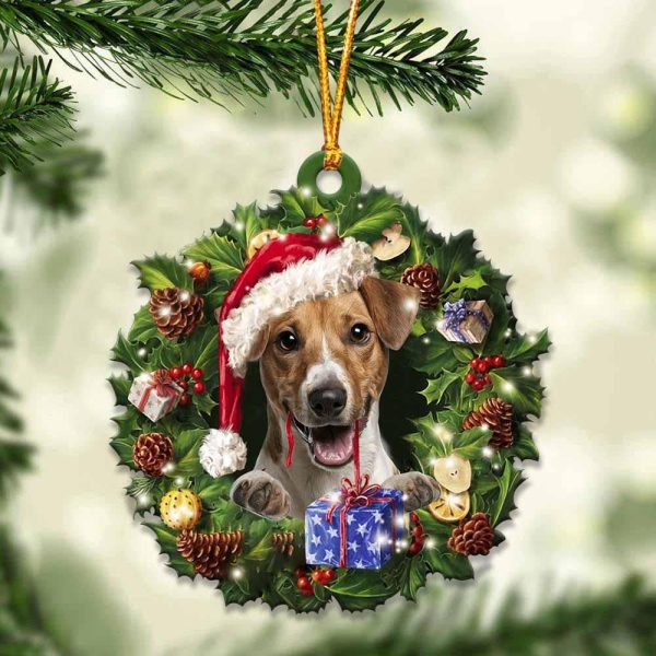 Jack Russell Terrier And Christmas Gift For Her Gift For Him Gift For Jack Russell Terrier Lover Christmas Plastic Hanging Ornament