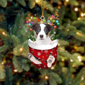 Jack Russell Terrier In Snow Pocket Christmas…