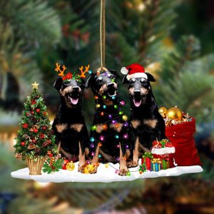 Jagdterrier Christmas Dog Friends Hanging Christmas Plastic…