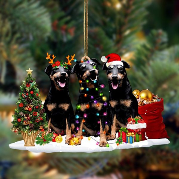 Jagdterrier Christmas Dog Friends Hanging Christmas Plastic Hanging Ornament – Dog Memorial Gift
