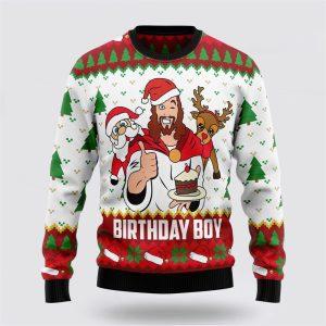 Jesus Birthday Boy Ugly Christmas Sweater – Gifts For Christians