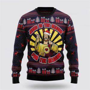Jesus Is The Reason For The Season Funny Ugly Christmas Sweater Gifts For Christians 1