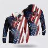 Jesus And American Flag One Nation Under God All Over Print 3D Hoodie – Gifts For Christians