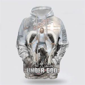 Jesus And Angel Warrior One Nation Under…