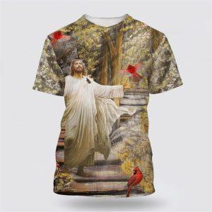 Jesus And Cardinal All Over Print 3D T Shirt Gifts For Christians 1 h4szx6.jpg