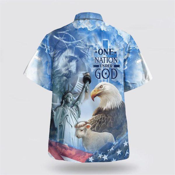 Jesus And Eagle One Nation Under God Hawaiian Shirt – Gifts For Christians