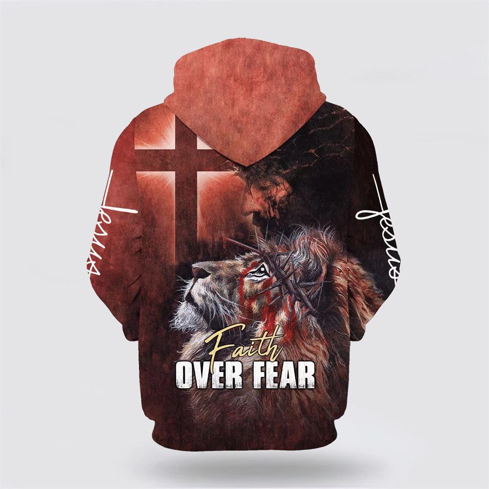 Jesus And Lion Faith Over Fear All Over Print 3D Hoodie – Gifts For Christians Jesus And Lion Faith Over Fear All Over Print 3D Hoodie – Gifts For Christians