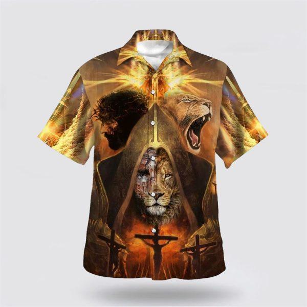 Jesus And Lion Of Judah Hawaiian Shirts – Gifts For Christians
